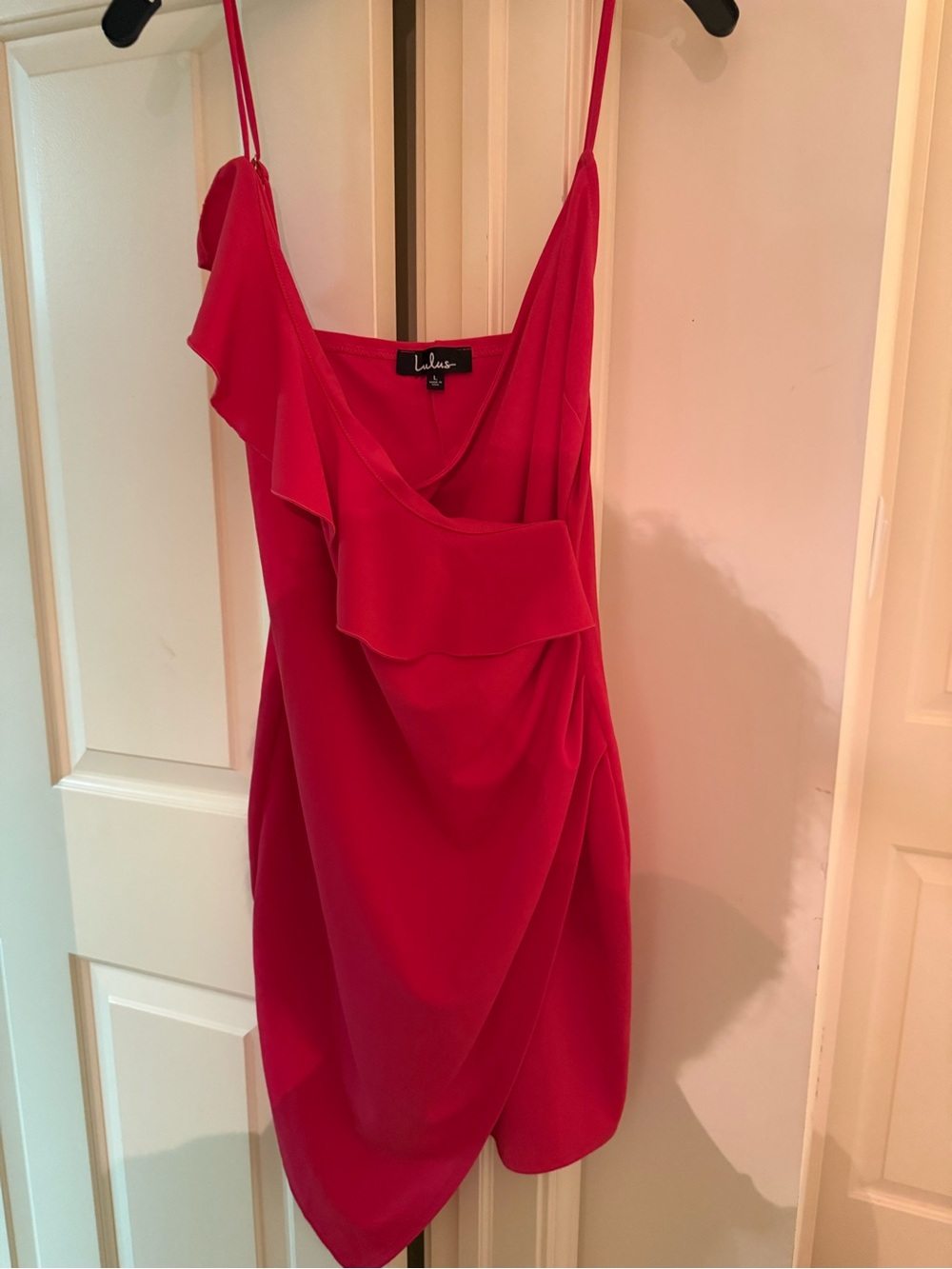 Lulu's Hot Pink Ruffle-Trim Slip Mini Dress